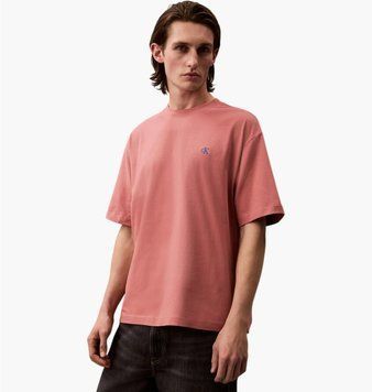 Футболка мужская Calvin Klein Relaxed Fit Monogram Logo Crewneck Peach (40HM229-GDA), L, WHS, 1-2 дня