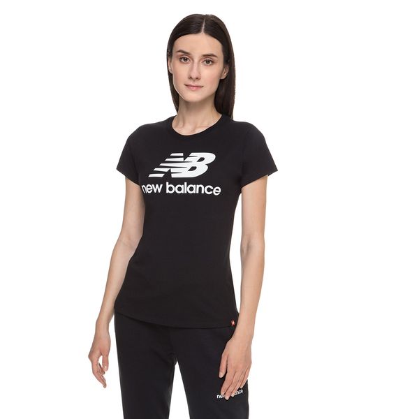Футболка женская New Balance Essentials Slacked Logo (WT91546BK), S, WHS