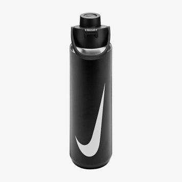 Бутылка для воды Nike Ss Recharge Chug Bottle 24 Oz Rfsh Black/Black/White 24Oz (N.101.3799.091.24), 709 ML, WHS, 1-2 дня