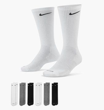 Носки Nike U Nk Ed Pls Csh Crw 6Pr - 132 (SX6897-965), 34-38, WHS, 30% - 40%, 1-2 дня