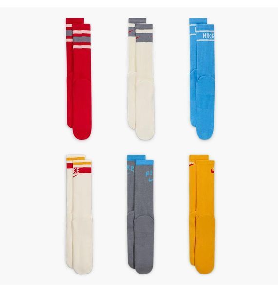 Шкарпетки Nike Everyday Plus Retro Cushioned Crew Socks 6-Pack (DX7670-910), 34-38, WHS, 20% - 30%, 1-2 дні