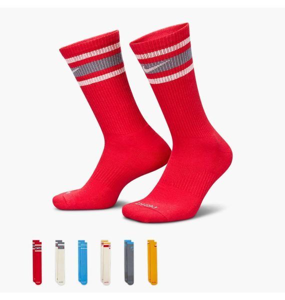 Шкарпетки Nike Everyday Plus Retro Cushioned Crew Socks 6-Pack (DX7670-910), 34-38, WHS, 20% - 30%, 1-2 дні