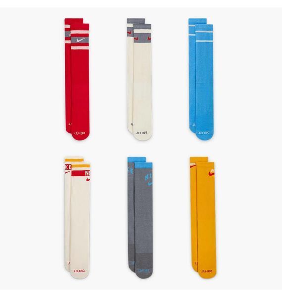 Шкарпетки Nike Everyday Plus Retro Cushioned Crew Socks 6-Pack (DX7670-910), 34-38, WHS, 20% - 30%, 1-2 дні