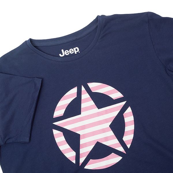 Футболка женская Jeep T-Shirt Oversize Star Striped Print Turn (O102613-A184), XL, WHS, 1-2 дня