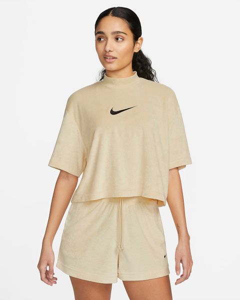 Футболка жіноча Nike Sportswear Mock-Neck Short-Sleeve Terry Top (FJ4894-294), M, WHS, 40% - 50%, 1-2 дні