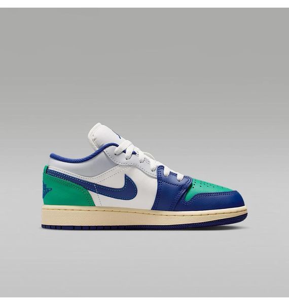 Кроссовки детские Jordan 1 Low Big Kids Blue/Green (553560-147), 38.5, WHS, 1-2 дня