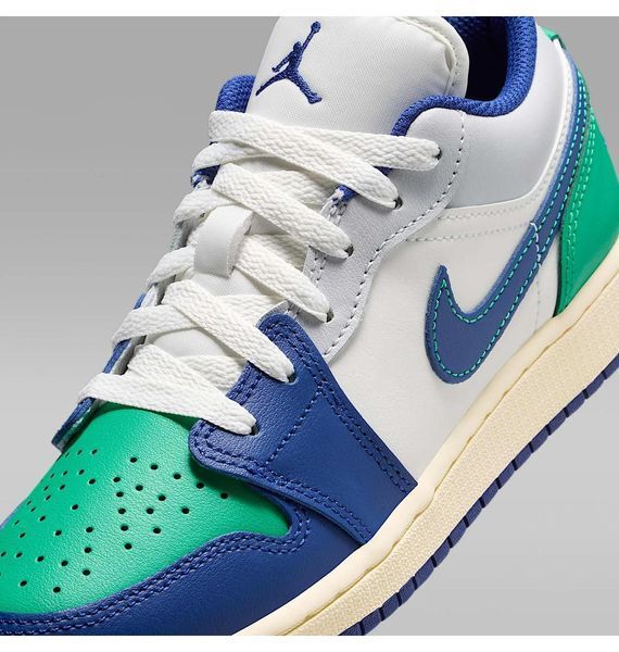 Кроссовки детские Jordan 1 Low Big Kids Blue/Green (553560-147), 38.5, WHS, 1-2 дня