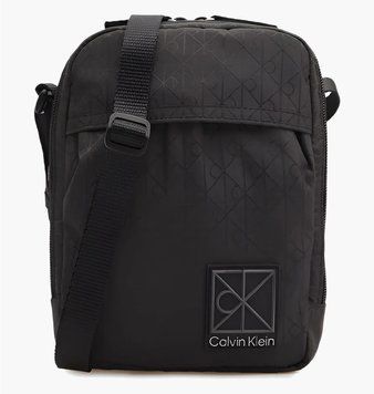 Сумка через плече Calvin Klein Allover Emblem Logo Jacquard Reporter Black (LV04D3303G), One Size, WHS, 10% - 20%, 1-2 дні