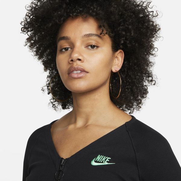 Кофта жіночі Nike Sportswear Women's Ribbed Long-Sleeve Top (FJ5220-010), L, WHS, 30% - 40%, 1-2 дні
