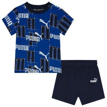 Спортивный костюм детской Puma Younger Boys Blue Logo Shorts Set (680326-17), 2 T, WHS, < 10%, 1-2 дня
