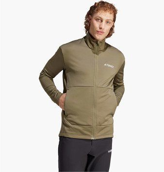 Кофта чоловіча Adidas Terrex Multi Light Fleece Full-Zip Jacket Olive (IQ3742), 2XL, WHS, 1-2 дні