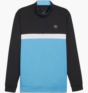 Кофта чоловіча Puma Pure Colourblock 1/4 Black/Light Blue (625888-03), M, WHS, 1-2 дні