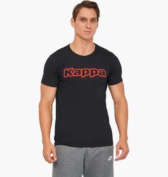 Футболка чоловіча Kappa T-Shirt Mezza Manica Girocollo Con Stampa Logo Pet (K1335-NERO), 2XL, WHS, < 10%, 1-2 дні