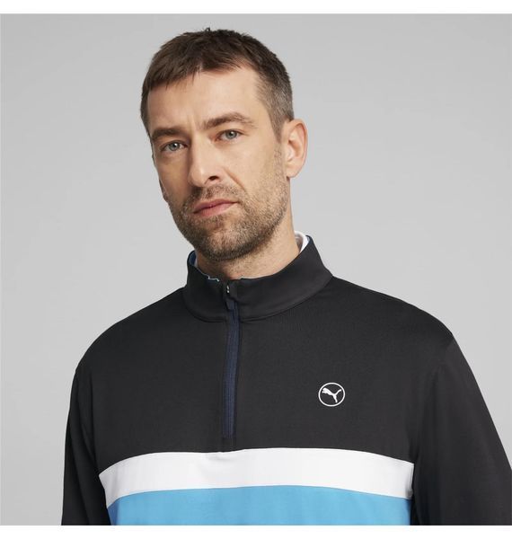 Кофта чоловіча Puma Pure Colourblock 1/4 Black/Light Blue (625888-03), M, WHS, 1-2 дні