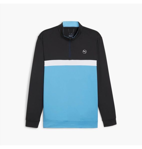 Кофта чоловіча Puma Pure Colourblock 1/4 Black/Light Blue (625888-03), M, WHS, 1-2 дні