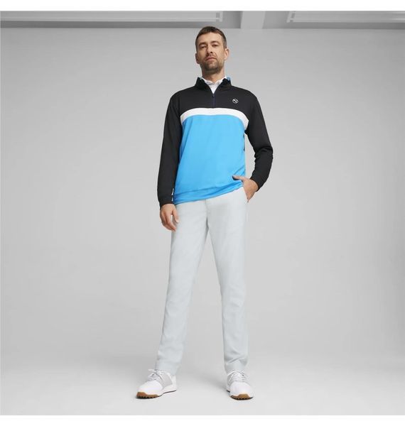 Кофта чоловіча Puma Pure Colourblock 1/4 Black/Light Blue (625888-03), M, WHS, 1-2 дні