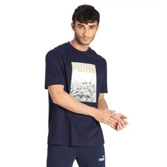Футболка чоловіча Puma Printed Men Round Neck Blue T-Shirt (84585006), M, WHS, 10% - 20%, 1-2 дні