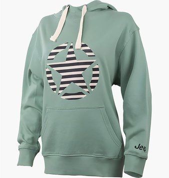 Кофта унисекс Jeep Hooded Oversize Sweatshirt Star Striped Print Turquoise (O102608-E854), L, WHS, 20% - 30%, 1-2 дня
