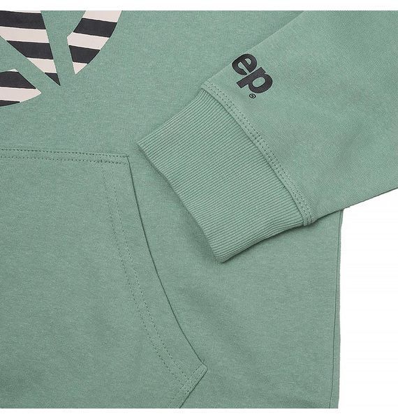 Кофта унісекс Jeep Hooded Oversize Sweatshirt Star Striped Print Turquoise (O102608-E854), L, WHS, 20% - 30%, 1-2 дні