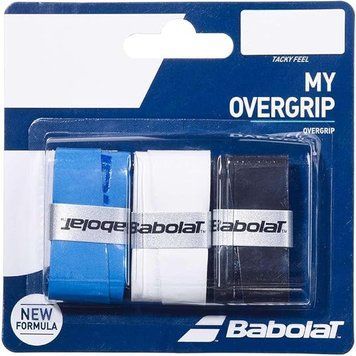 Обмотка для тенісної ракетки Babolat My Overgrip X 3 Black/Blue/White (653052-164), 3 UNITS, WHS, 1-2 дні